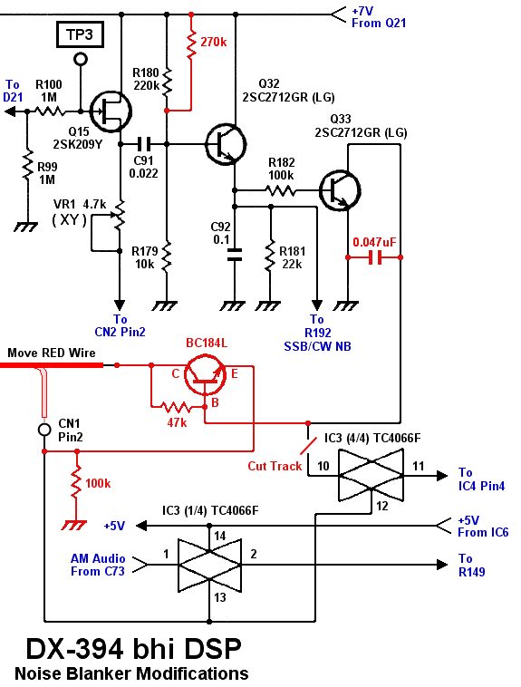 DX-394 AM Noise Blanker Output Stage and AM Muting Modifications