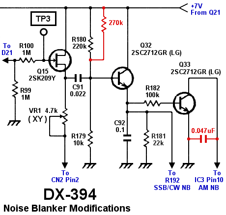 DX-394 Noise Blanker Output Stage Modifications